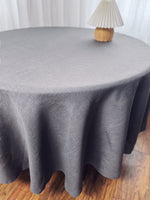 Load image into Gallery viewer, Round tablecloth from graphite linen
