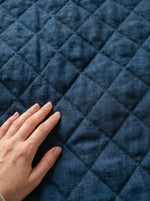 Afbeelding in Gallery-weergave laden, Quilted 100% linen bedspread (duvet) in Dark Night colour
