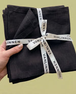 Charger l'image dans la galerie, Black 100% Linen Napkins (Set of 4) – 45x45 cm

