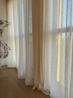 Load image into Gallery viewer, Natural linen sheer tulle in Coconut white colour - 1 panel

