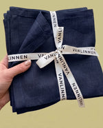 Charger l'image dans la galerie, Dark night 100% Linen Napkins (Set of 4) – 45x45 cm
