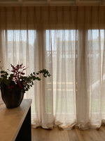 Load image into Gallery viewer, Natural linen sheer tulle in Beige colour - 1 panel

