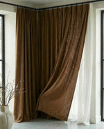 Load image into Gallery viewer, Chestnut natural linen curtains, thick drapes - 1 panel
