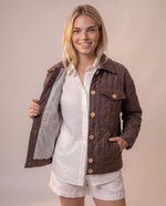 Afbeelding in Gallery-weergave laden, Quilted linen jacket Cocoa

