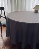 Load image into Gallery viewer, Round tablecloth from graphite linen
