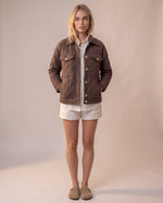 Afbeelding in Gallery-weergave laden, Quilted linen jacket Cocoa
