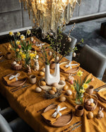 Load image into Gallery viewer, Tablecloth from soft linen in Safran
