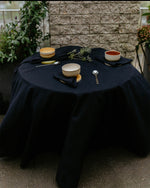 Load image into Gallery viewer, Tablecloth from dark blue soft linen no
