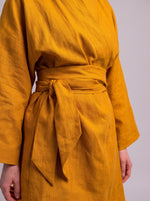 Charger l'image dans la galerie, Linen short kimono - Safran colour
