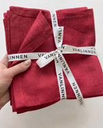 Charger l'image dans la galerie, Scarlet red 100% Linen Napkins (Set of 4) – 45x45 cm
