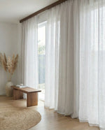 Afbeelding in Gallery-weergave laden, Natuurlijke linnen doorschijnende tule in blauwgrijze kleur - 1 paneel

