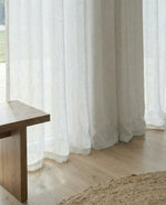 Afbeelding in Gallery-weergave laden, Natuurlijke linnen doorschijnende tule in blauwgrijze kleur - 1 paneel
