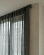 Load image into Gallery viewer, Natural linen sheer tulle in Graphite colour - 1 panel
