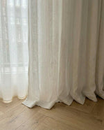 Load image into Gallery viewer, Off-white 100% linen thick curtains - 1 panel
