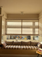 Load image into Gallery viewer, Linen Roman Blinds in Natural colour
