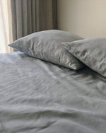 Load image into Gallery viewer, Dusty blue linen pillow case
