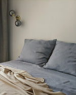 Load image into Gallery viewer, Dusty blue linen pillow case
