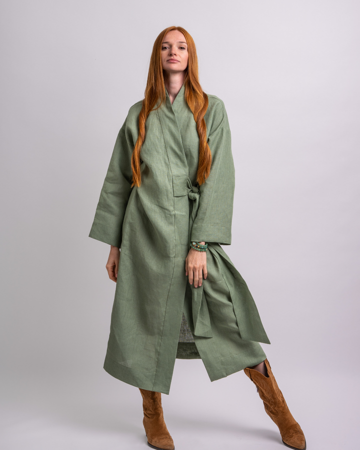 Linen Japandi long kimono - multiple colours