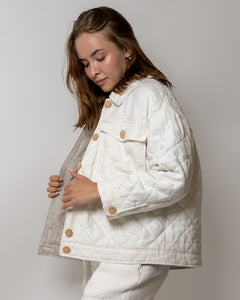 Quilted linen jacket Off White