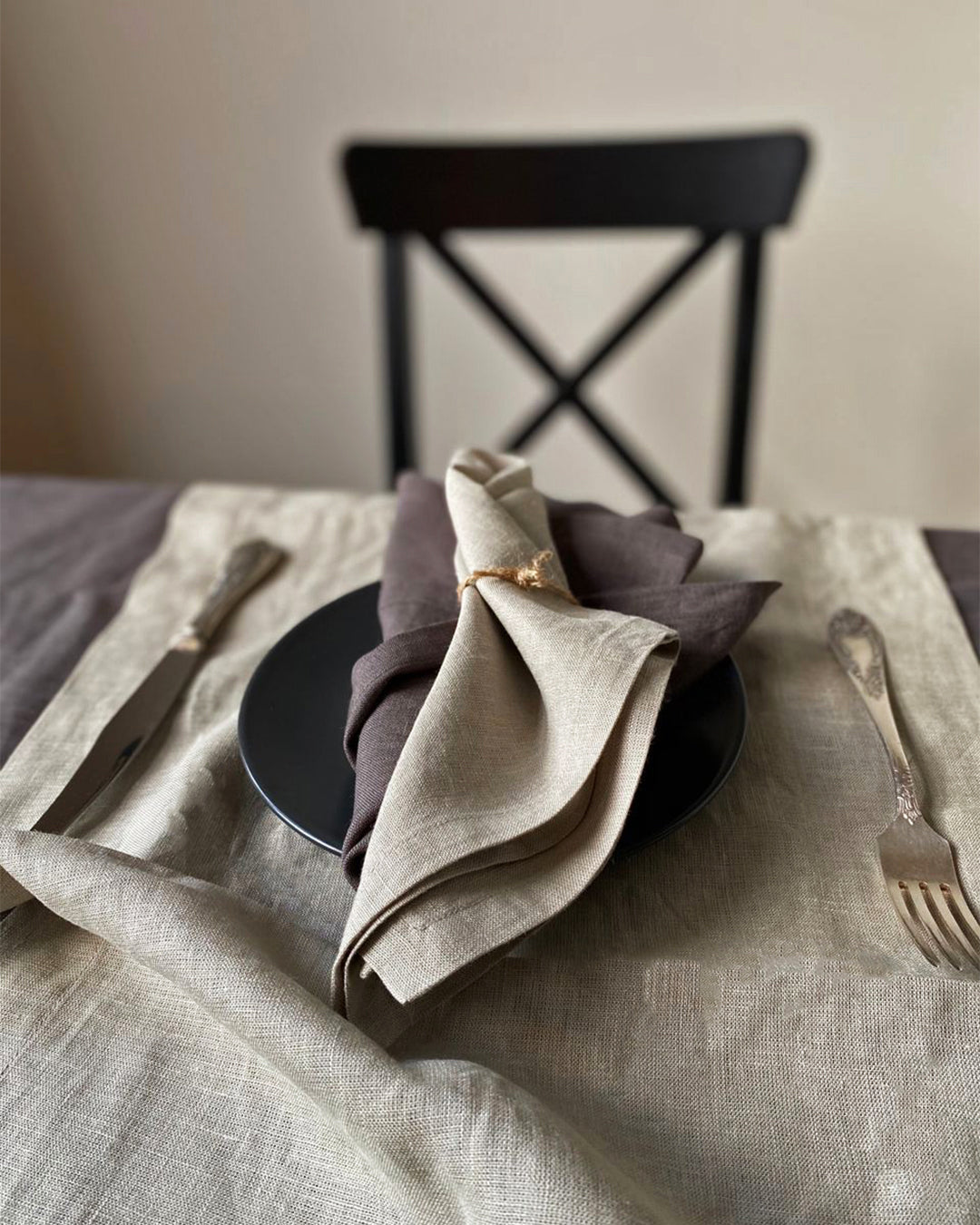 Linen napkin in Safari colour