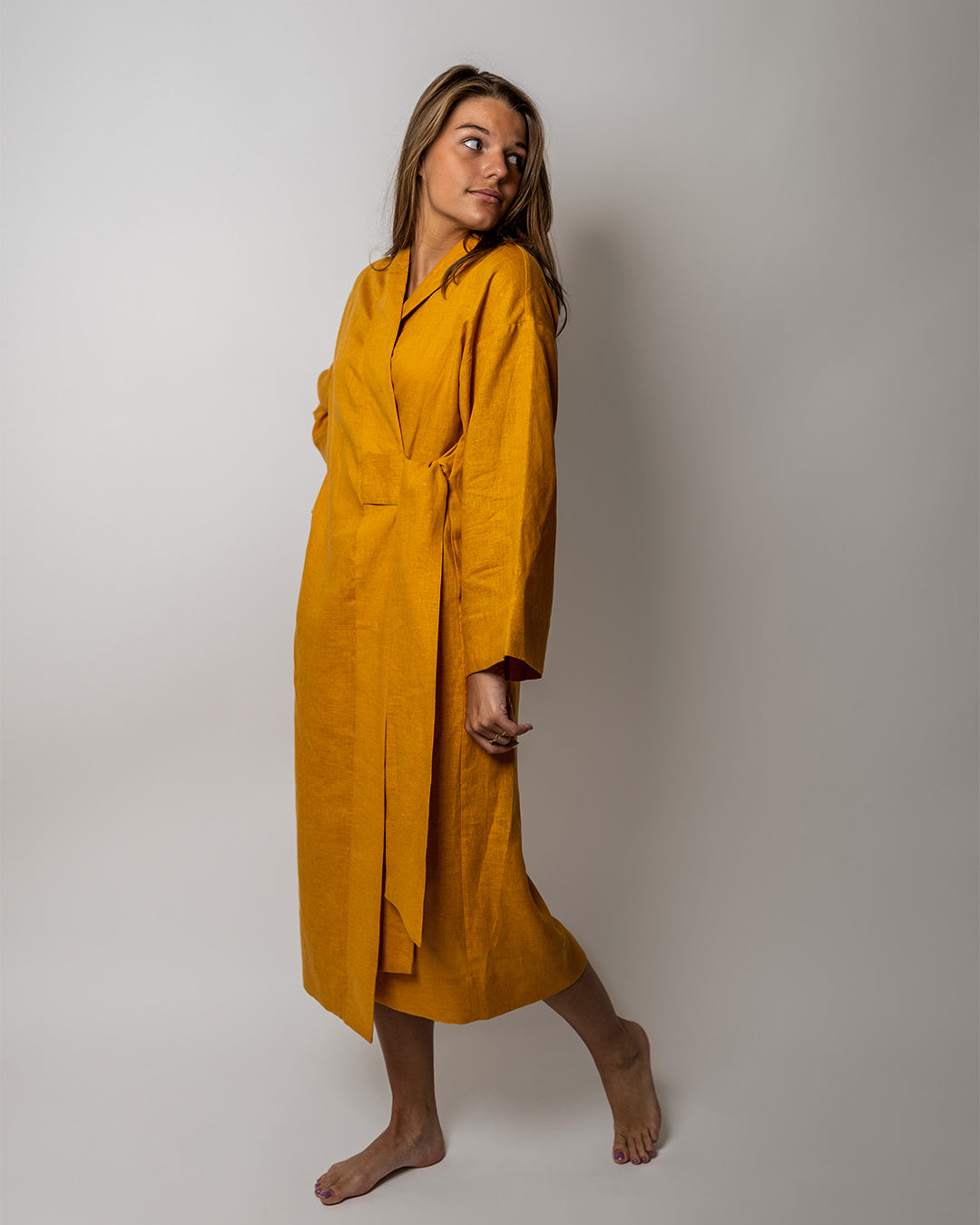 Linen Japandi long kimono - multiple colours