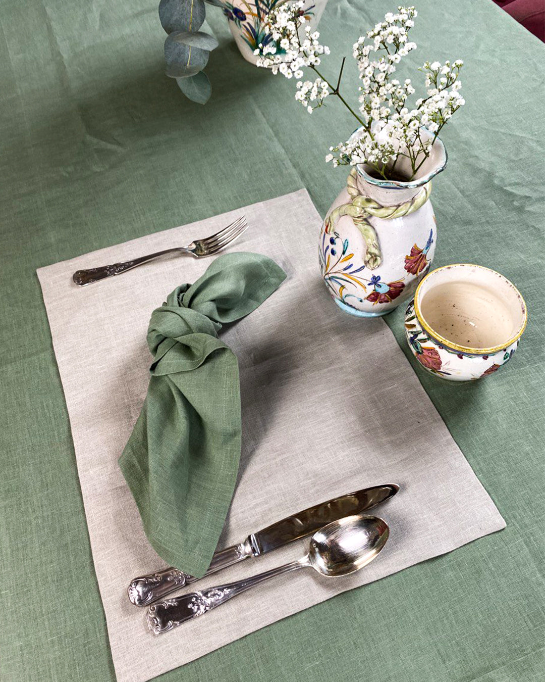 Linen napkins in Olive