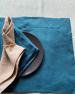 Load image into Gallery viewer, Linen table placemat in Ocean blue
