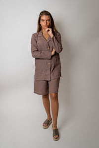 Linen сlassic costume in Taupe